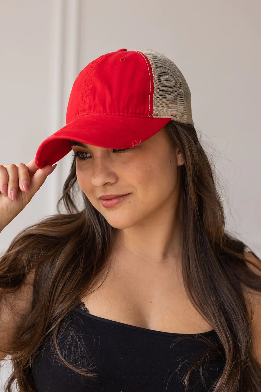 Red Ponytail Hat