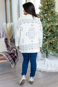 Blanket Cardigan - Ivory Aztec