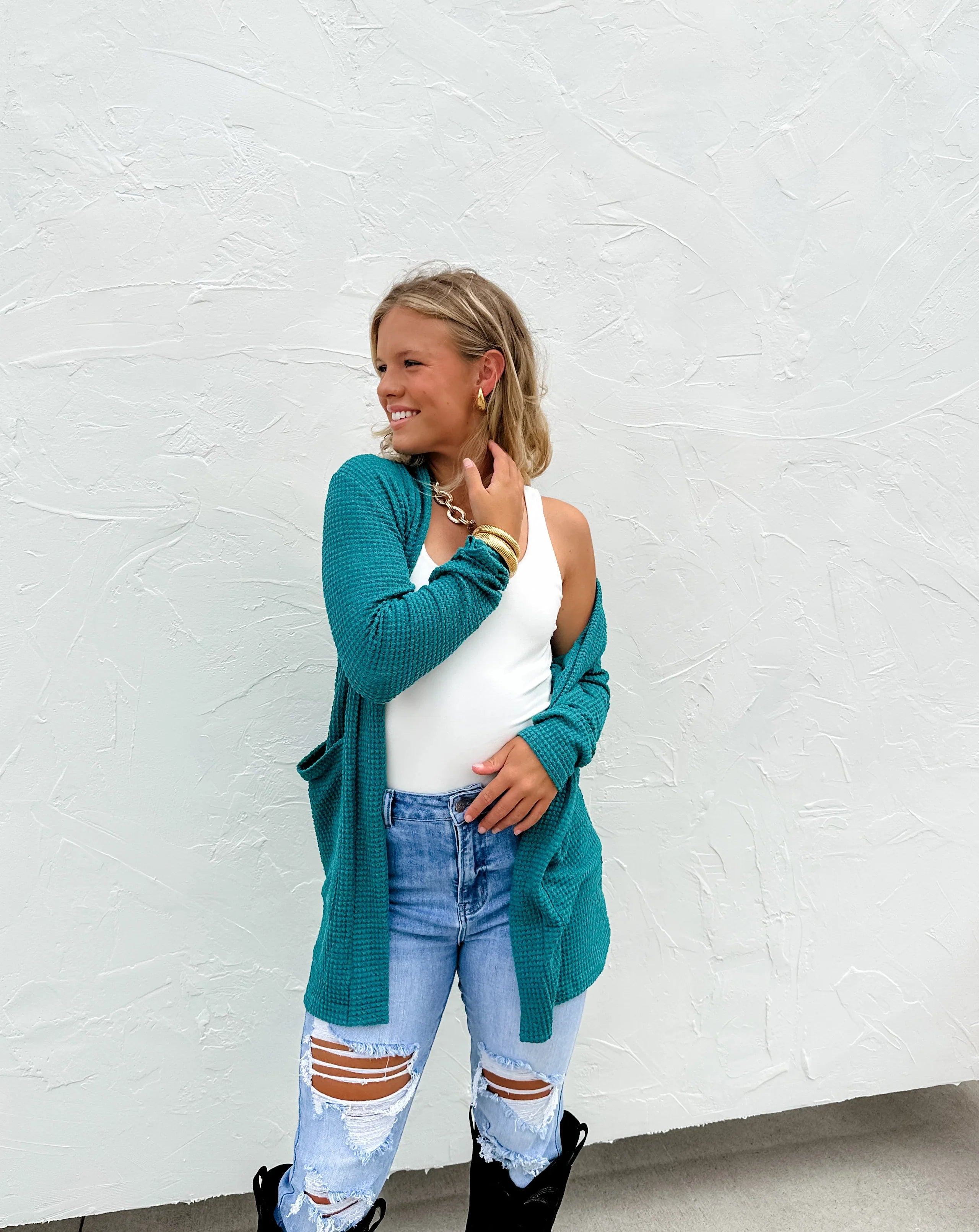 Lola Cardigan in Teal