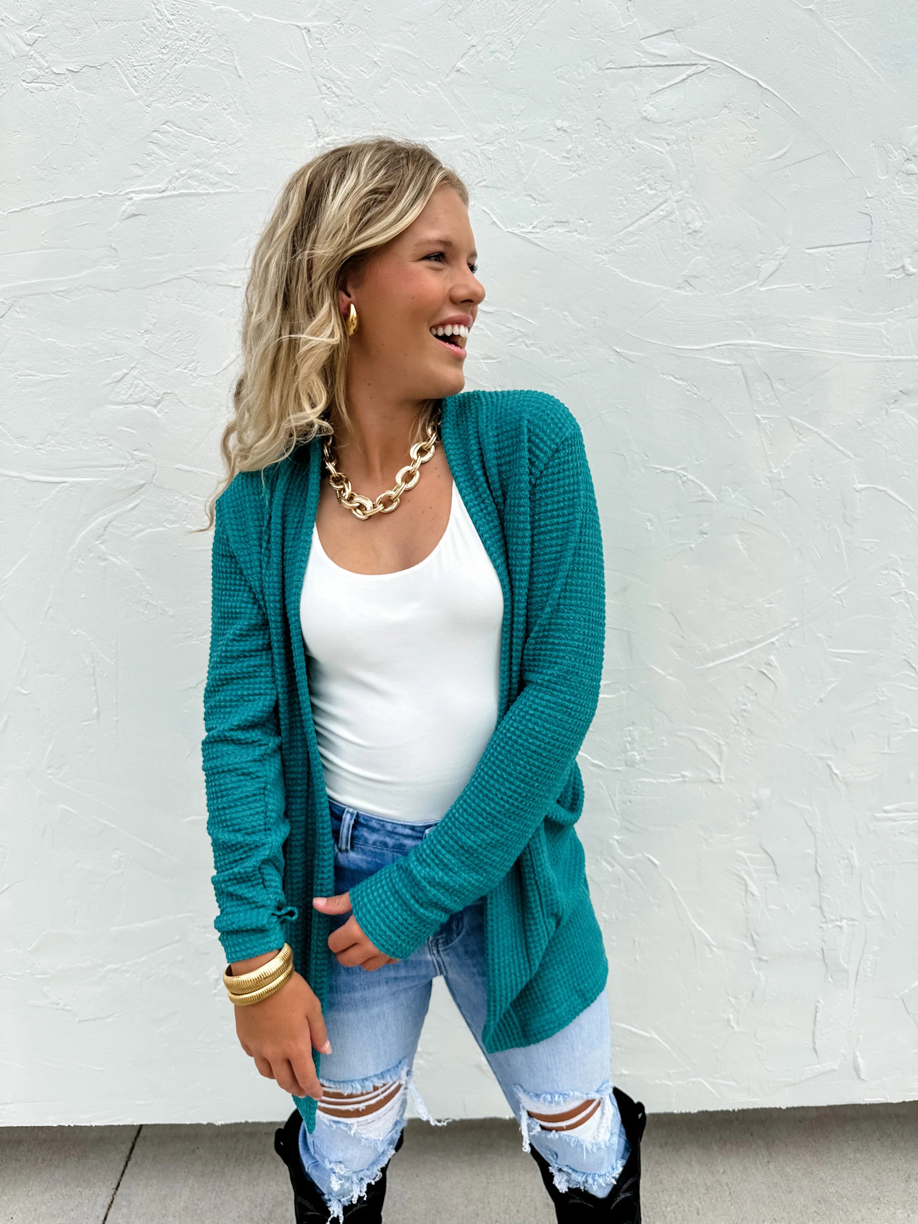 Lola Cardigan in Teal