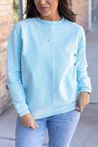 Catherine Corded Pullover in Ocean Blue