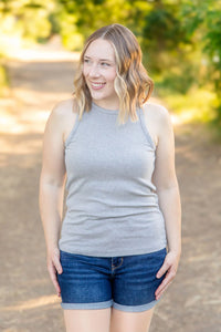 Tara Ribbed Tank - Grey