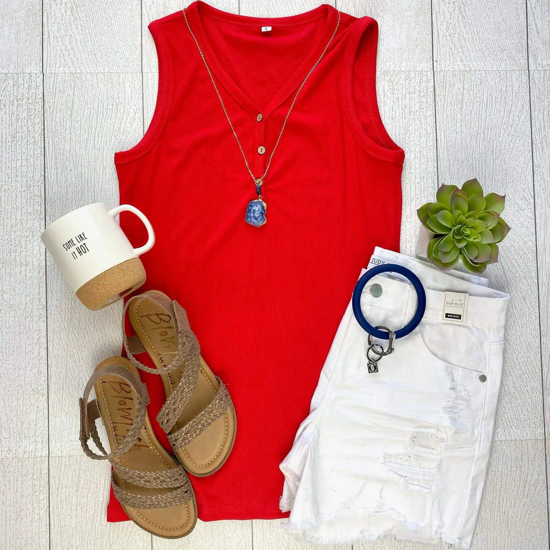 Addison Henley Tank - Red