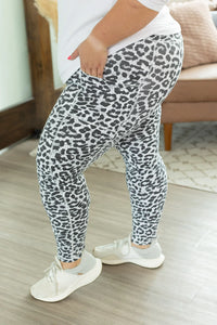 Athleisure Leggings - Snow Leopard