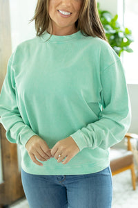 Vintage Wash Corded Pullover - Mint