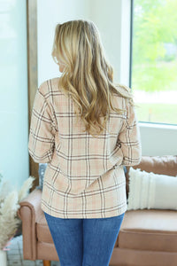 Norah Plaid Shacket - Light Tan