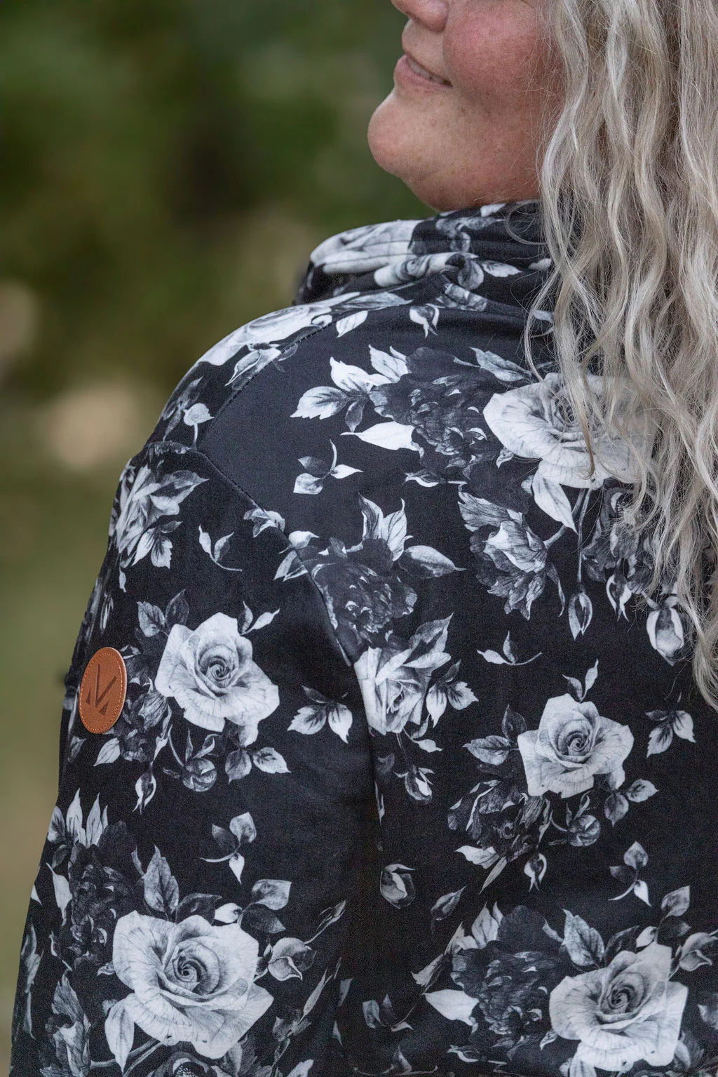 Soft Funnel Neck - Black Floral