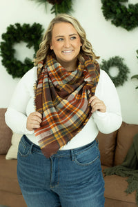 Plaid Blanket Scarf - Fall Mix