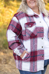 Norah Plaid Shacket - Merlot and Grey Mix