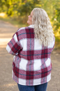 Norah Plaid Shacket - Merlot and Grey Mix