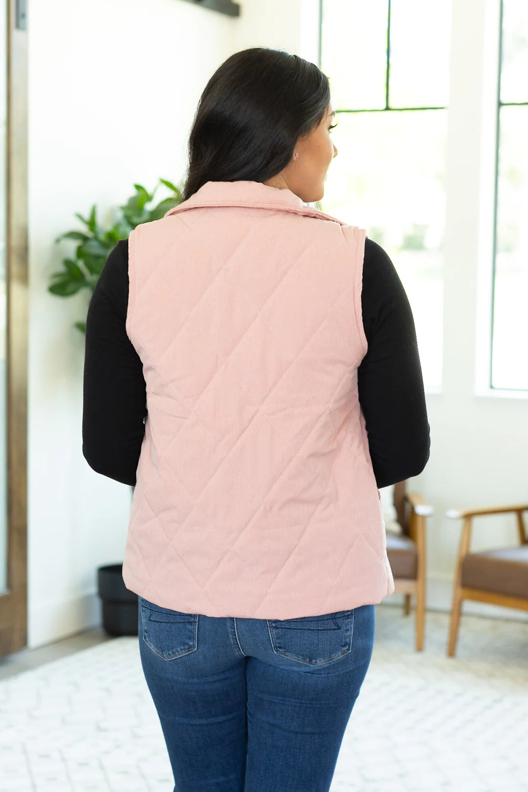 Remy Zip Up Vest - Heathered Pink