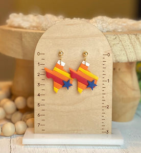 Texas Baseball Earrings - Hypoallergenic