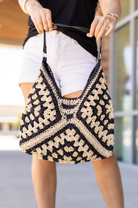 Soft Slouch Bag - Cream and Black