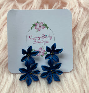 Flower Garden Earrings in Blue