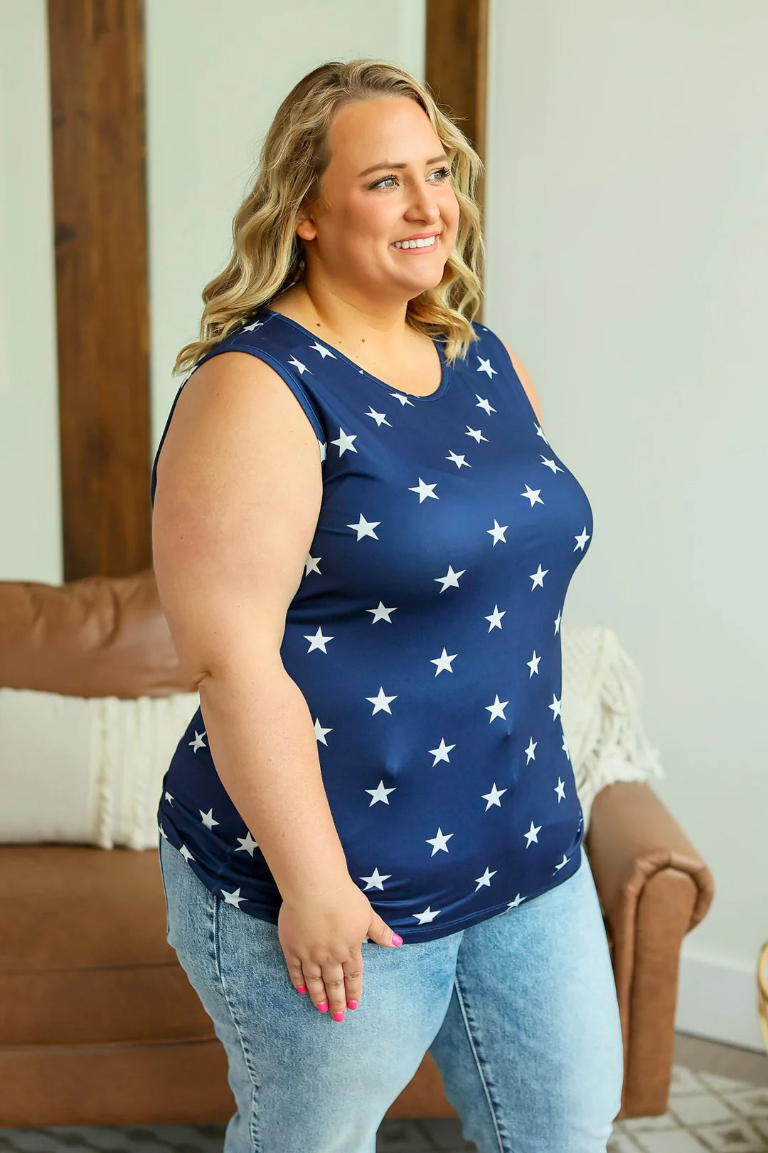 Classic Crew Tank - Navy Stars