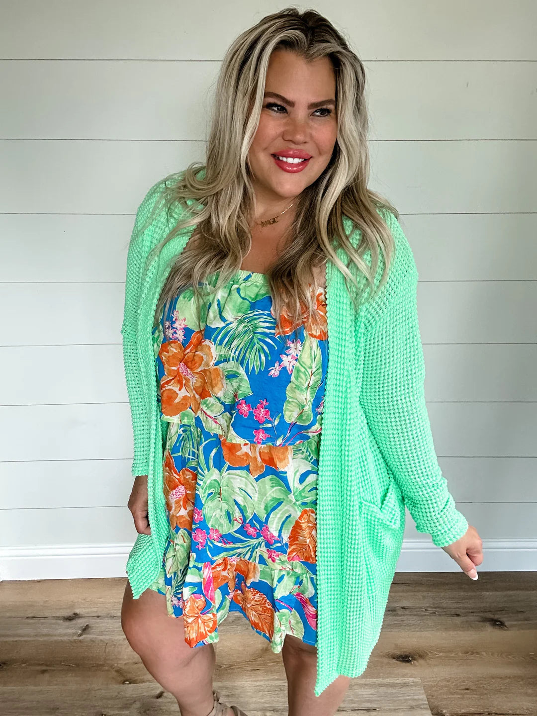 Lola Cardigan in Lime Green