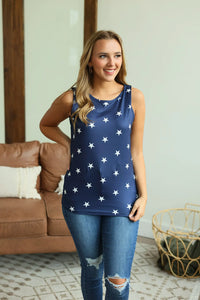 Classic Crew Tank - Navy Stars