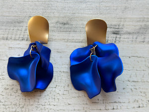 Petal Earrings in Blue