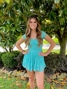 Angelina Romper in Turquoise