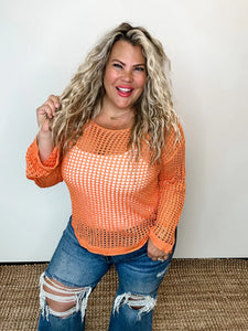 Dream Knit Top in Orange