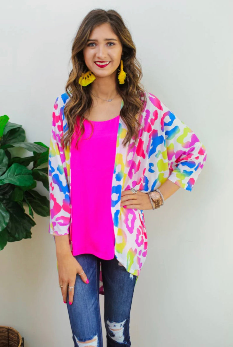 Everly Colorful Leopard Cardigan