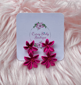 Flower Garden Earrings in Pink