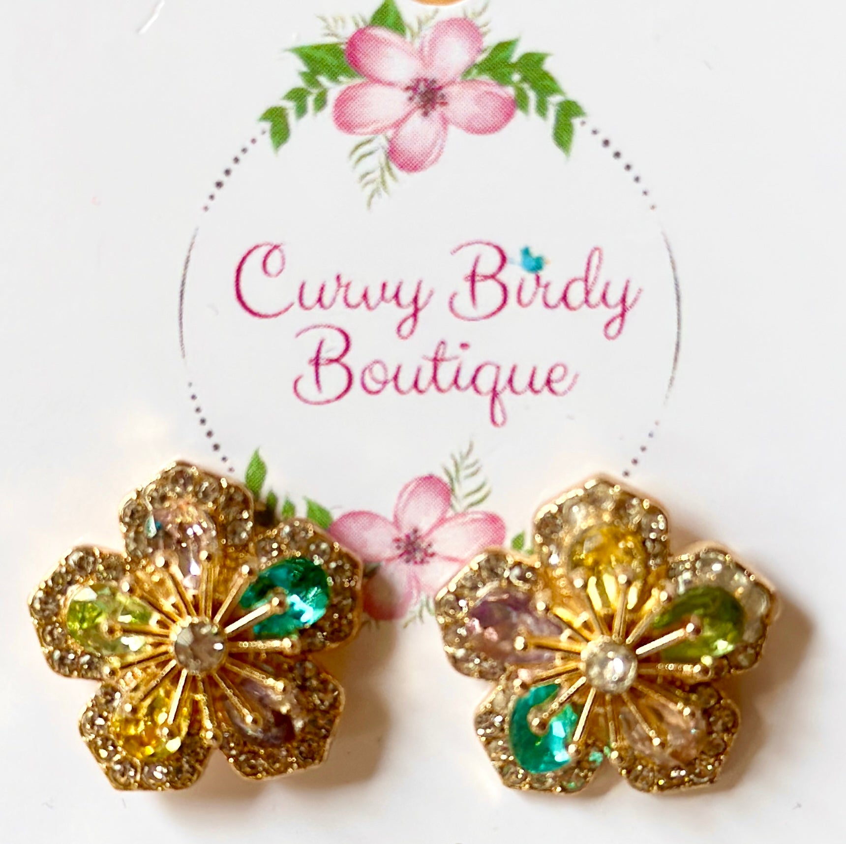 Glistening Flower Earrings