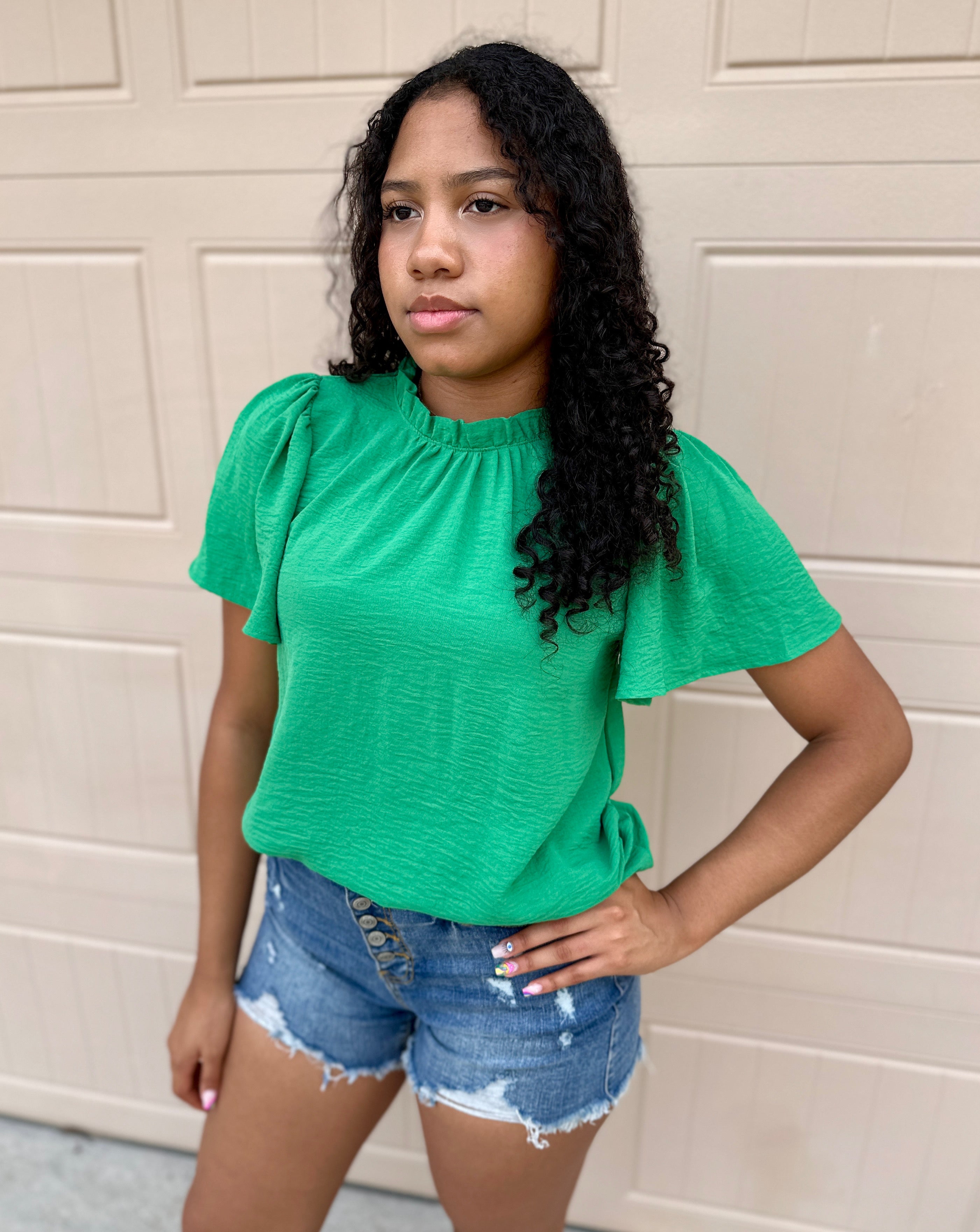 Feeling Flirty Top in Green