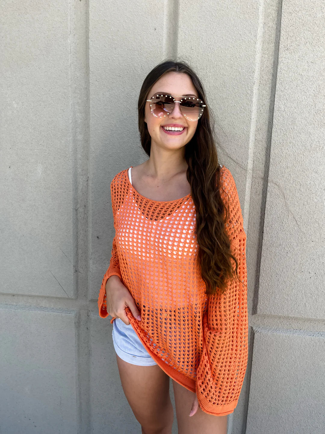 Dream Knit Top in Orange