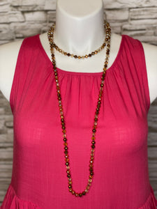 Double Wrap Beaded Necklace in Cooper Mix