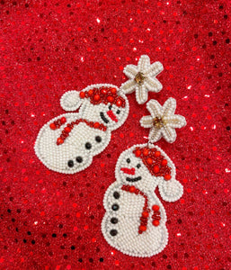 Snowman Beaded Earrings