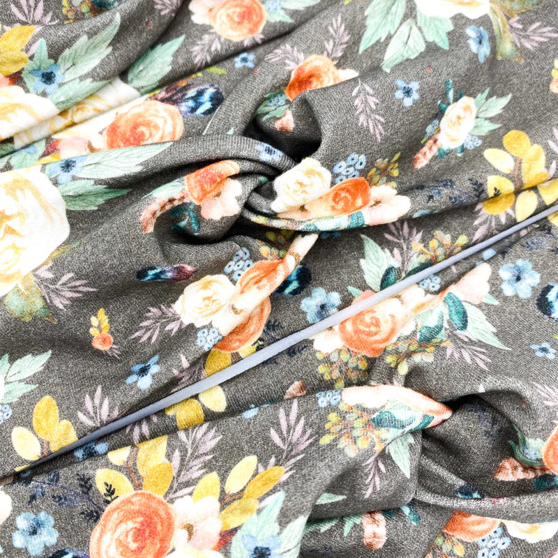 Grey Western Floral Headband