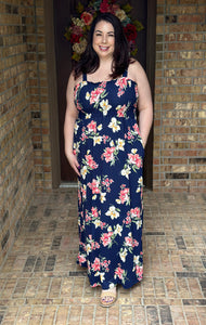 Savannah Maxi Dress in Navy Floral