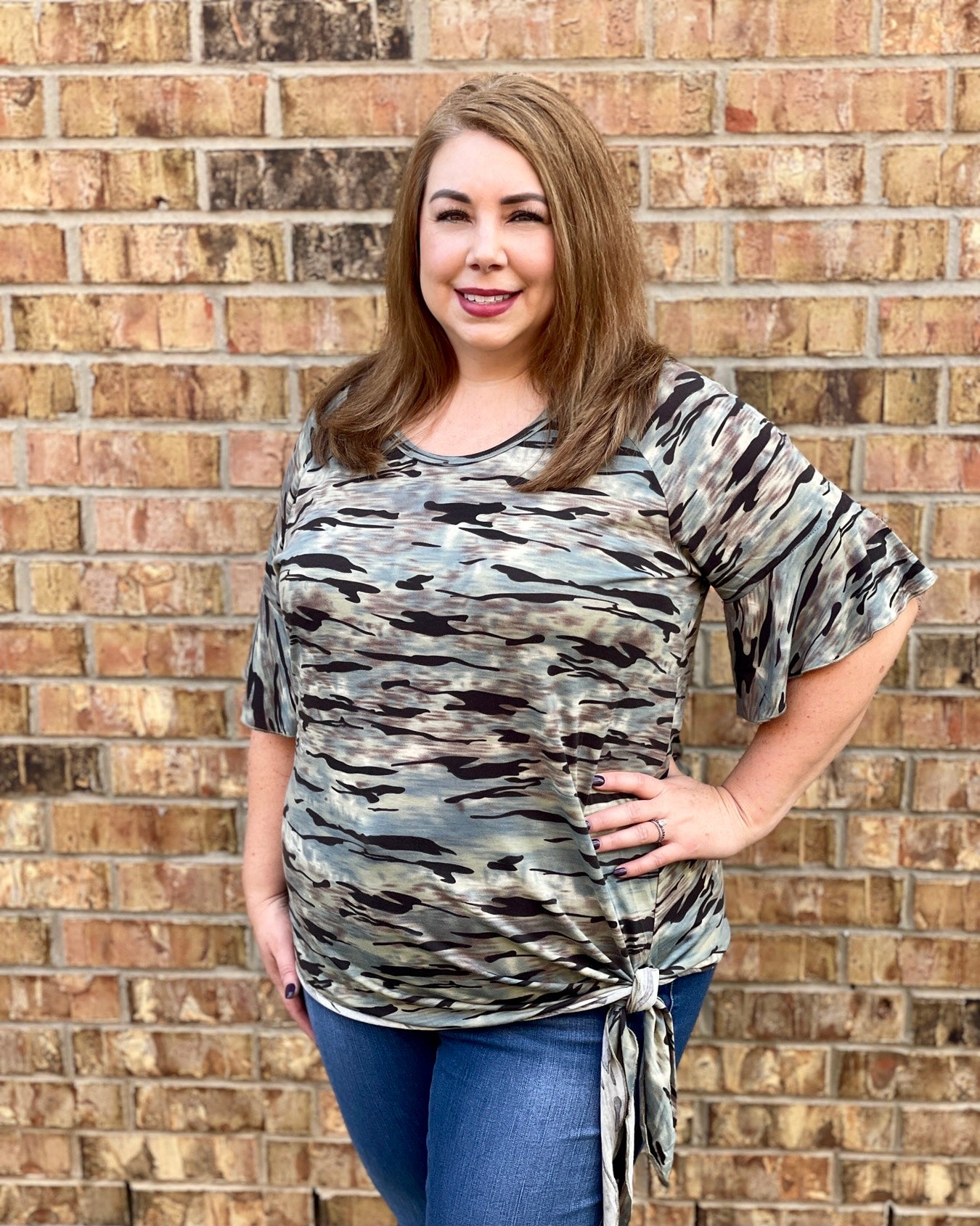 Sitting Pretty Camo Top