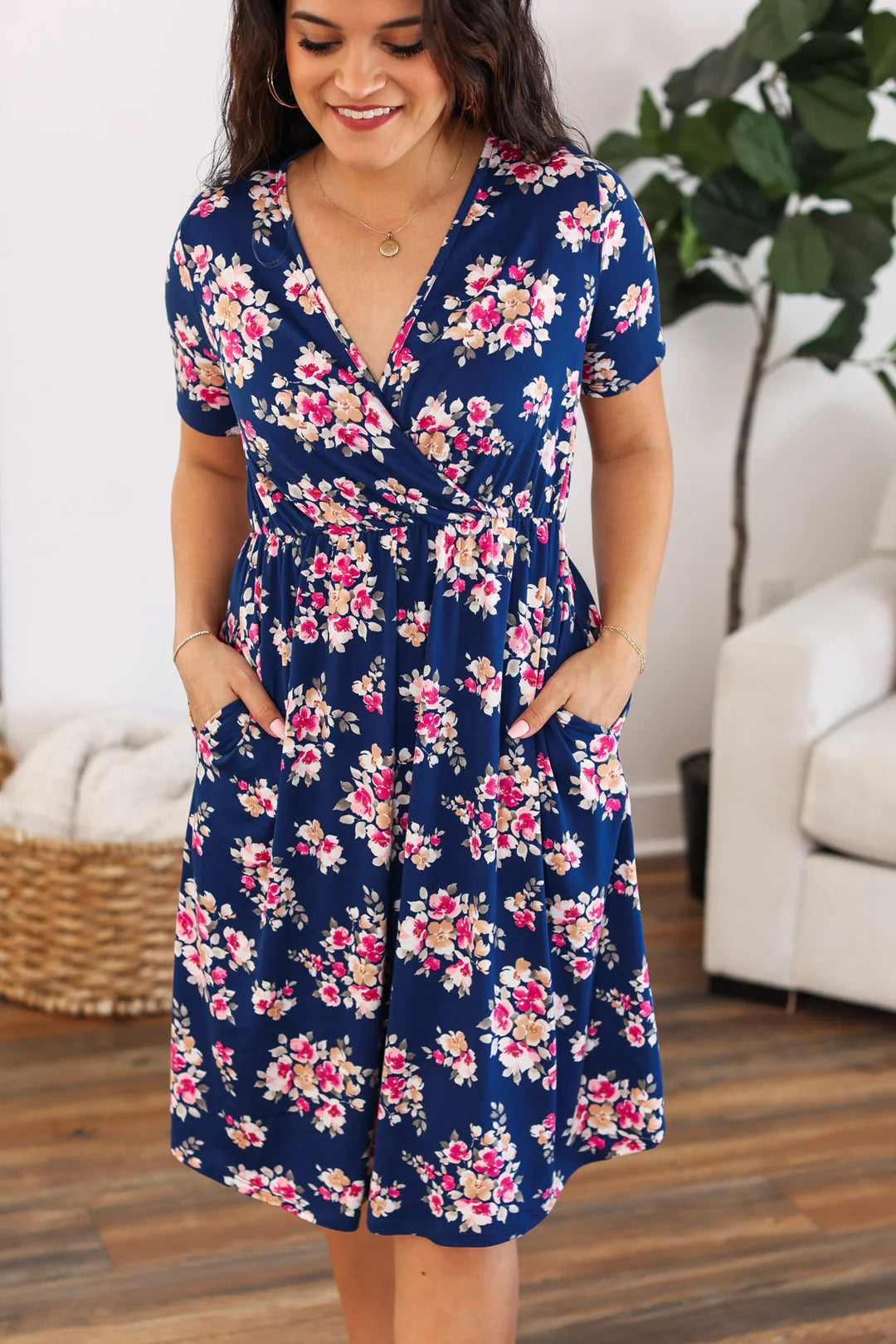 Tinley Dress - Navy Floral