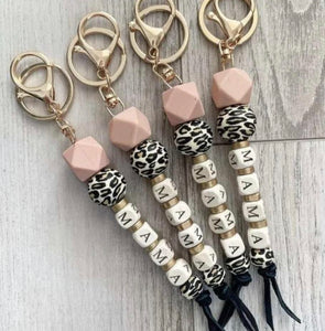 Mama Beaded Keychain