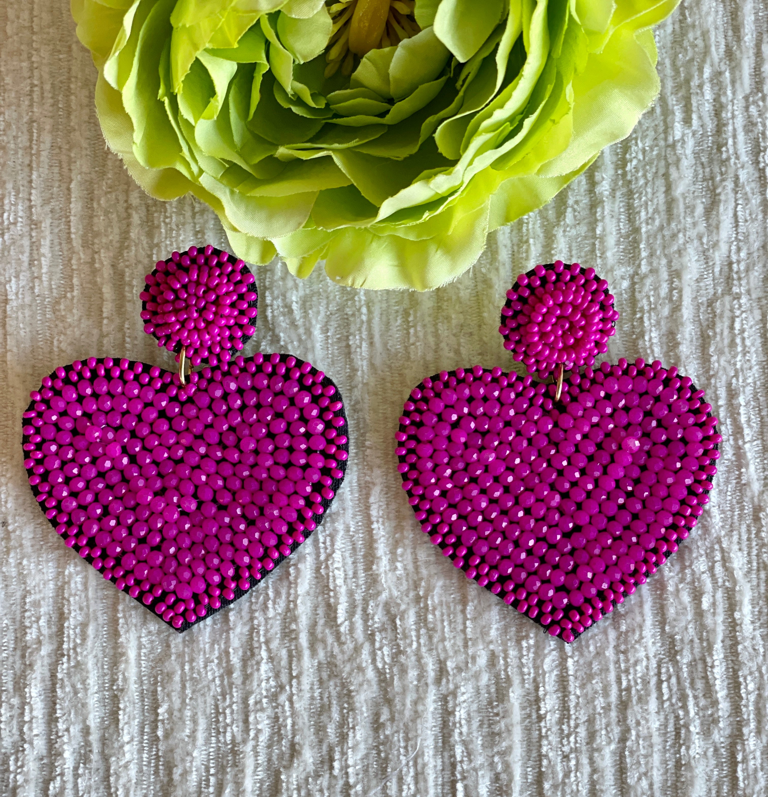 True Love Earrings - Fuchsia