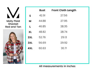 Molly Plaid Shacket - Red and Tan