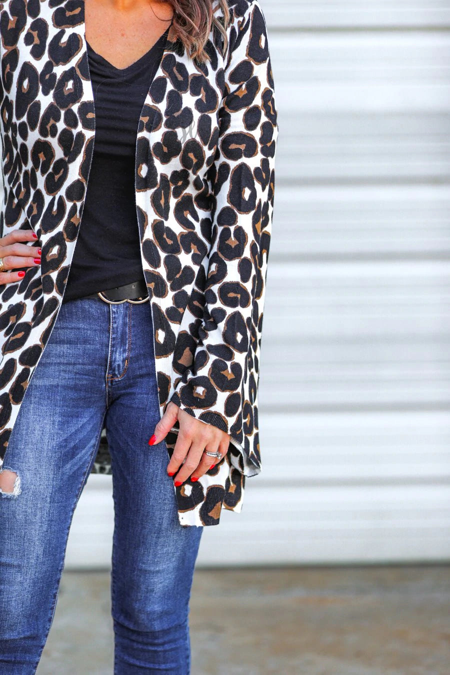 Katie Leopard Print Bell Sleeve Cardigan