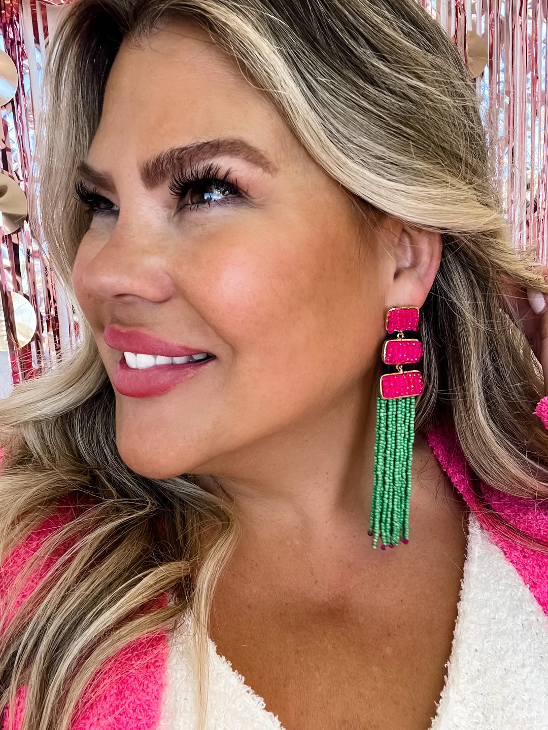 Judy Beaded Fringe Earrings