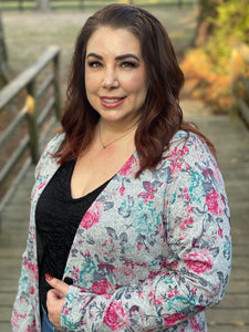 Colbie Cardigan in Grey Floral