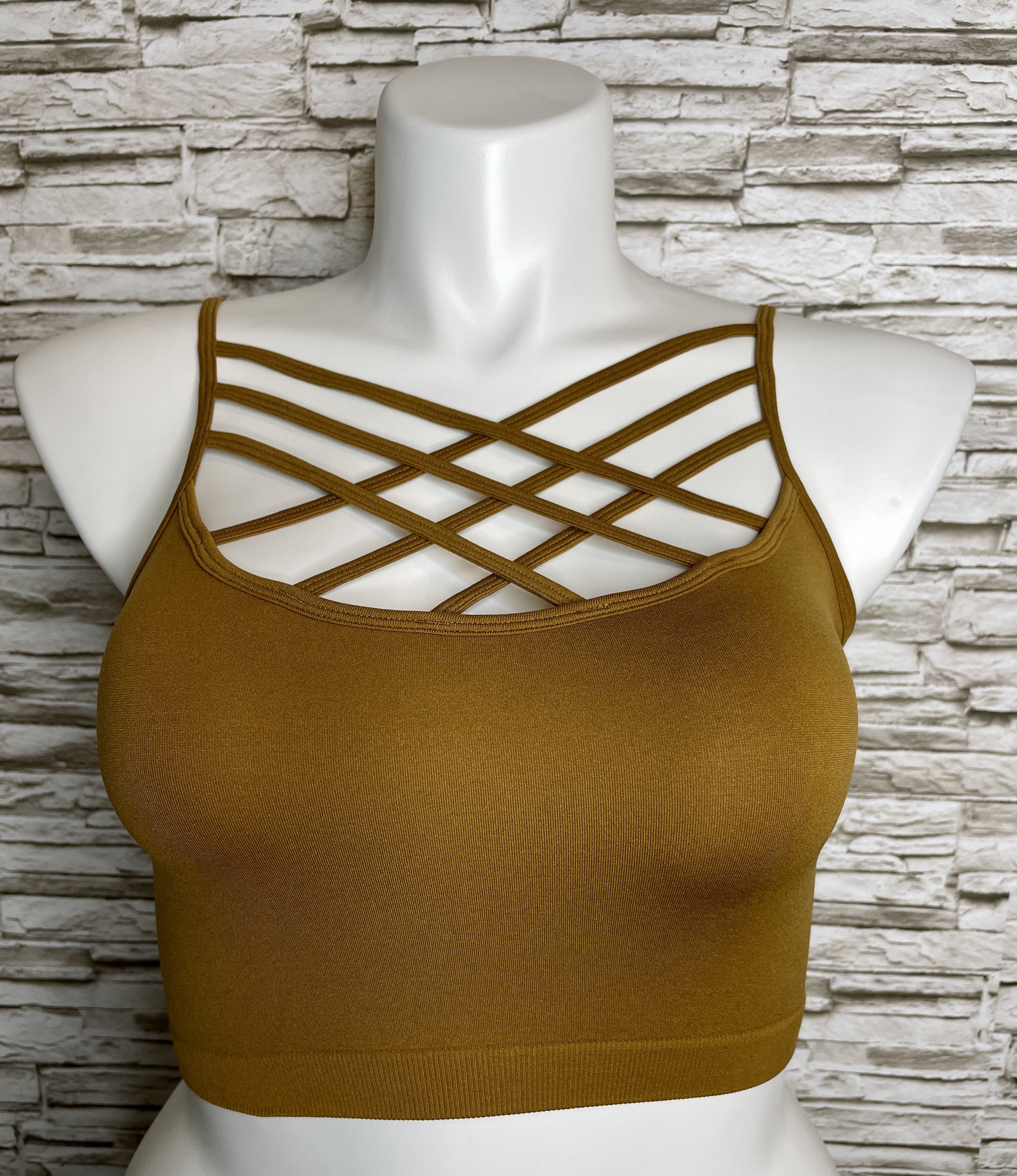 Criss Cross Bralette - Coffee