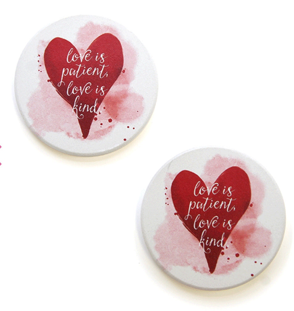 Love Is Patient Car Coasters