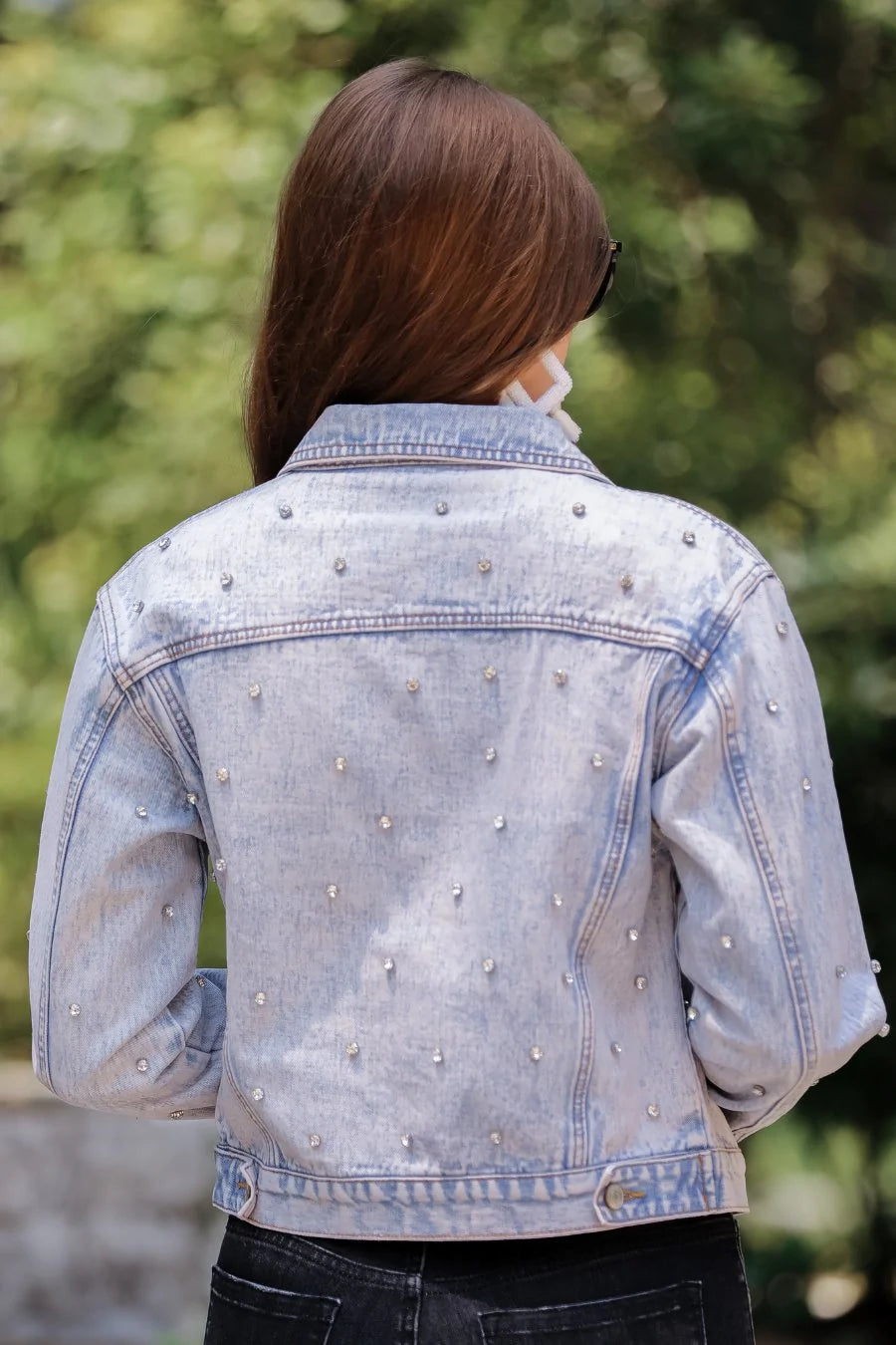 Glimpse Of Glamour Rhinestone Denim Jacket