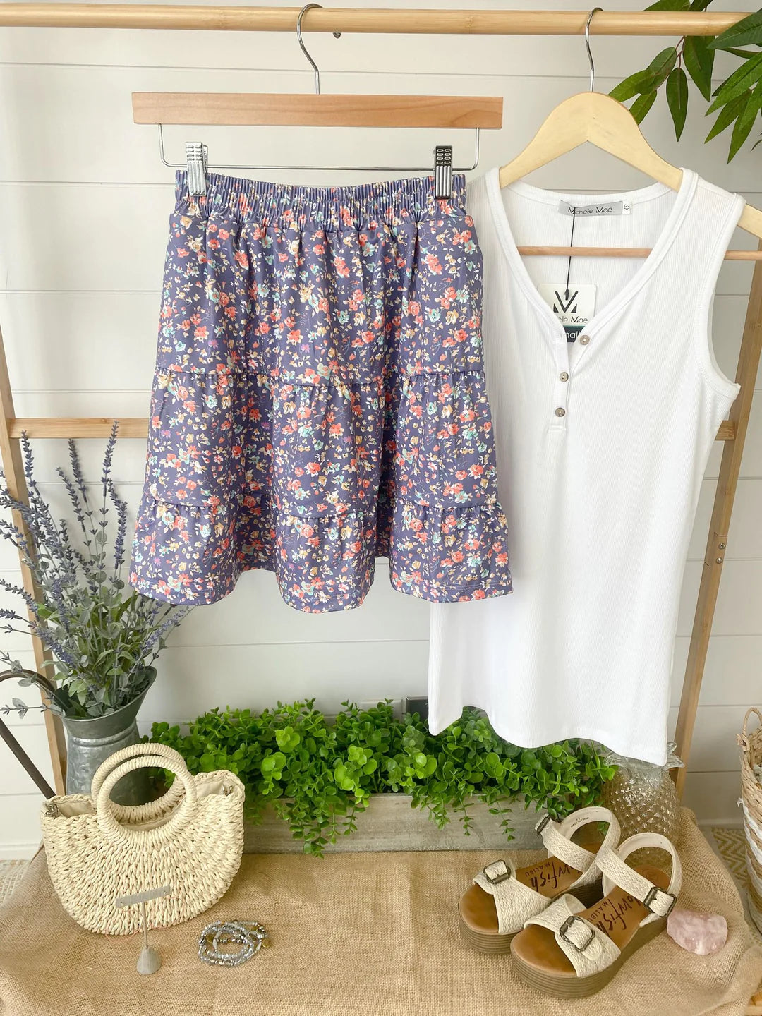 Shelby Skort - Periwinkle Micro Floral