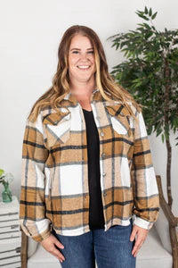 Holly Plaid Shacket - Camel Plaid