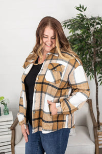 Holly Plaid Shacket - Camel Plaid