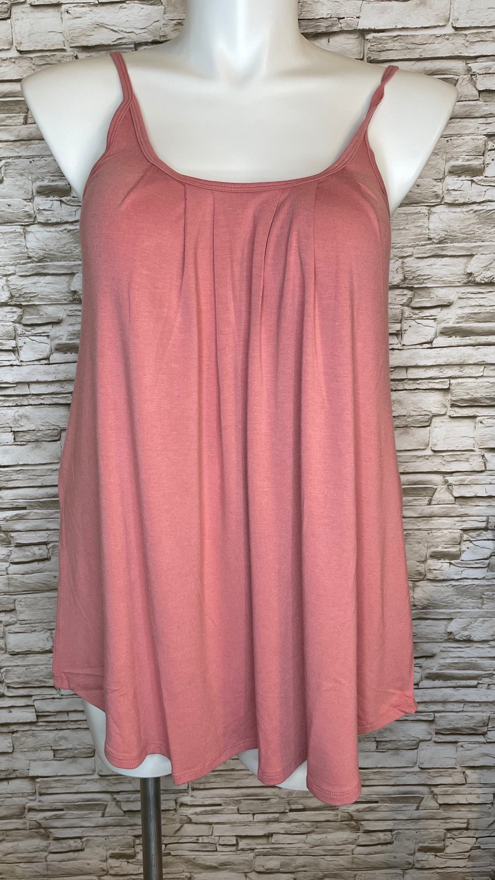 Pleated Cami in Dusty Rose