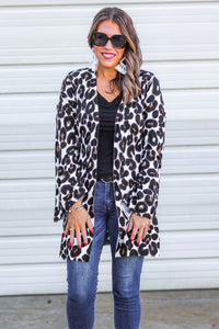 Katie Leopard Print Bell Sleeve Cardigan