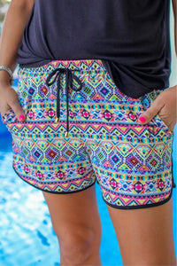 Maya Aztec Drawstring Shorts
